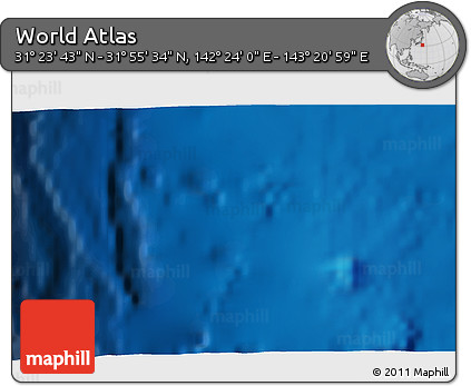 Physical 3D Map of the Area around 31° 39' 38" N, 142° 52' 30" E