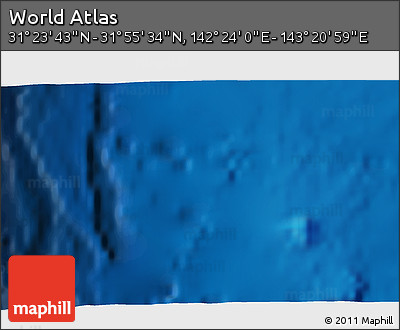 Physical 3D Map of the Area around 31° 39' 38" N, 142° 52' 30" E