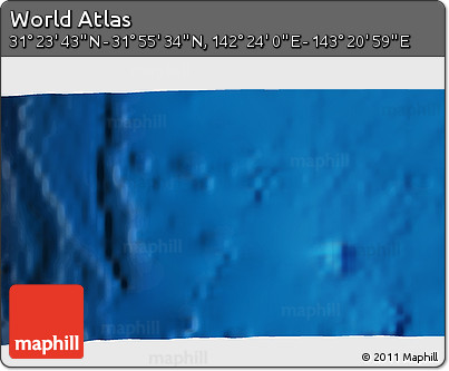 Physical 3D Map of the Area around 31° 39' 38" N, 142° 52' 30" E