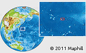 Physical Location Map of the area around 31° 39' 38" N, 151° 22' 30" E