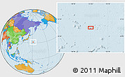 Political Location Map of the area around 31° 39' 38" N, 151° 22' 30" E