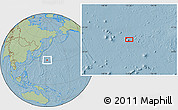 Savanna Style Location Map of the area around 31° 39' 38" N, 151° 22' 30" E, hill shading