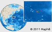 Shaded Relief Location Map of the area around 31° 39' 38" N, 151° 22' 30" E