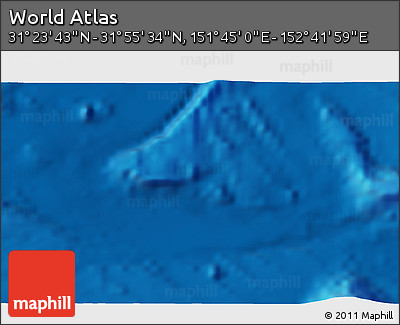 Physical 3D Map of the Area around 31° 39' 38" N, 152° 13' 29" E