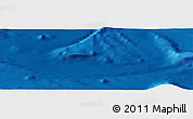 Shaded Relief Panoramic Map of the area around 31° 39' 38" N, 152° 13' 29" E