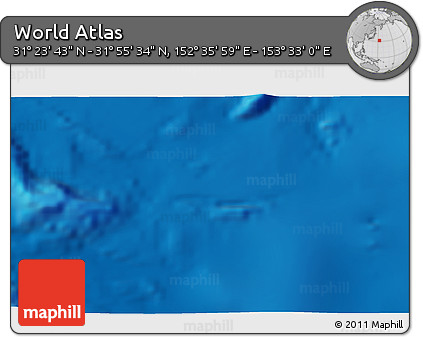 Physical 3D Map of the Area around 31° 39' 38" N, 153° 4' 29" E