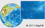 Physical Location Map of the area around 31° 39' 38" N, 153° 55' 30" E