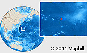 Shaded Relief Location Map of the area around 31° 39' 38" N, 153° 55' 30" E