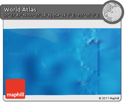 Physical 3D Map of the Area around 31° 39' 38" N, 154° 46' 30" E