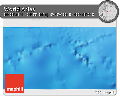 Physical 3D Map of the Area around 31° 39' 38" N, 157° 19' 29" E