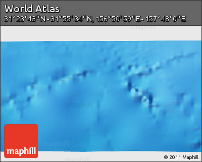 Physical 3D Map of the Area around 31° 39' 38" N, 157° 19' 29" E