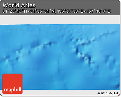 Physical 3D Map of the Area around 31° 39' 38" N, 157° 19' 29" E