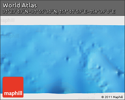 Physical 3D Map of the Area around 31° 39' 38" N, 158° 10' 30" E