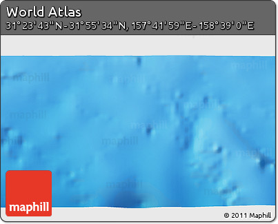 Physical 3D Map of the Area around 31° 39' 38" N, 158° 10' 30" E