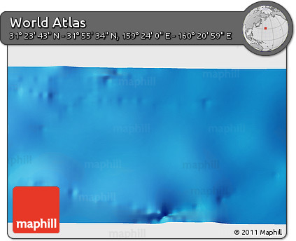 Physical 3D Map of the Area around 31° 39' 38" N, 159° 52' 30" E