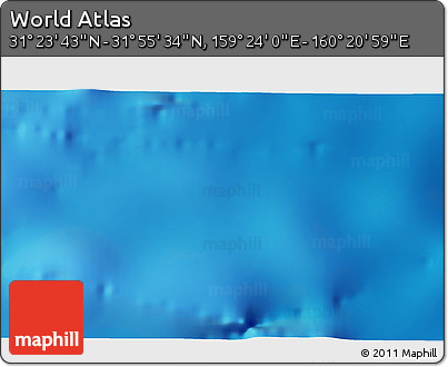 Physical 3D Map of the Area around 31° 39' 38" N, 159° 52' 30" E