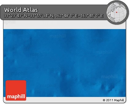 Physical 3D Map of the Area around 31° 39' 38" N, 163° 16' 30" E