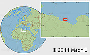 Savanna Style Location Map of the area around 31° 39' 38" N, 17° 4' 30" E