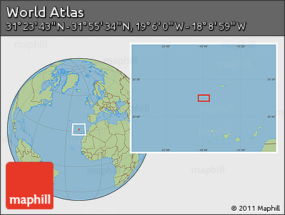 Savanna Style Location Map of the Area around 31° 39' 38" N, 18° 37' 30" W