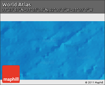 Physical 3D Map of the Area around 31° 39' 38" N, 22° 1' 29" W