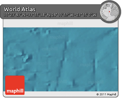 Satellite 3D Map of the Area around 31° 39' 38" N, 23° 43' 30" W