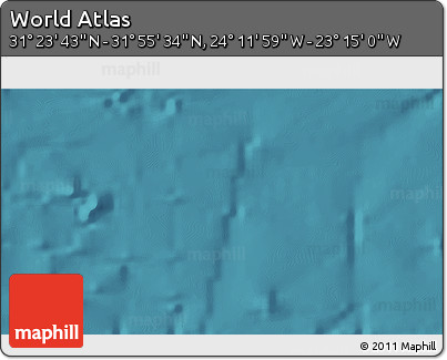 Satellite 3D Map of the Area around 31° 39' 38" N, 23° 43' 30" W