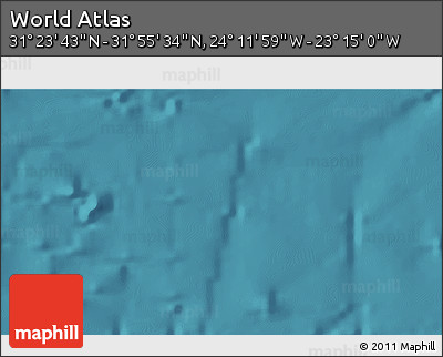 Satellite 3D Map of the Area around 31° 39' 38" N, 23° 43' 30" W