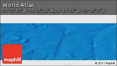 Shaded Relief Panoramic Map of the Area around 31° 39' 38" N, 23° 43' 30" W