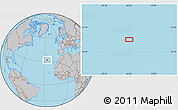 Gray Location Map of the area around 31° 39' 38" N, 26° 16' 29" W