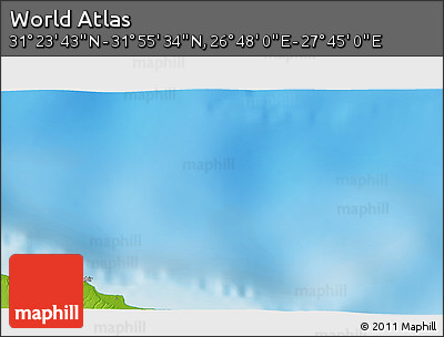 Physical 3D Map of the Area around 31° 39' 38" N, 27° 16' 29" E