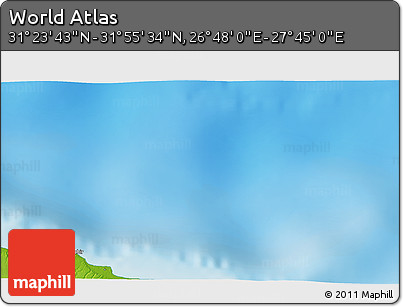 Physical 3D Map of the Area around 31° 39' 38" N, 27° 16' 29" E