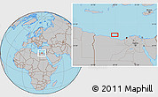 Gray Location Map of the area around 31° 39' 38" N, 28° 7' 30" E