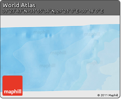 Political 3D Map of the Area around 31° 39' 38" N, 29° 49' 30" E