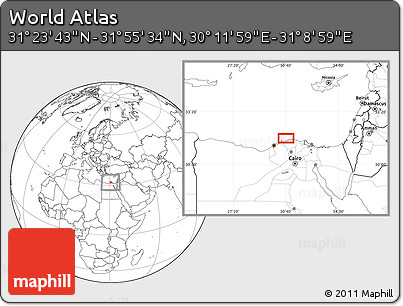 Blank Location Map of the Area around 31° 39' 38" N, 30° 40' 29" E