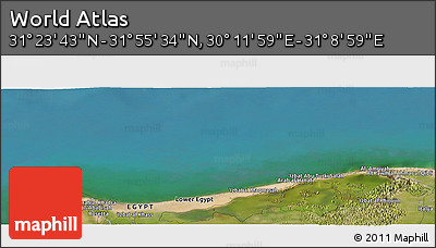 Satellite Panoramic Map of the Area around 31° 39' 38" N, 30° 40' 29" E