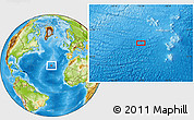 Physical Location Map of the area around 31° 39' 38" N, 32° 13' 30" W