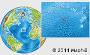 Physical Location Map of the area around 31° 39' 38" N, 33° 4' 30" W