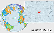 Political Location Map of the area around 31° 39' 38" N, 33° 4' 30" W