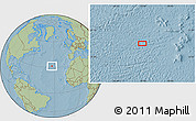 Savanna Style Location Map of the area around 31° 39' 38" N, 33° 4' 30" W, hill shading