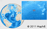 Shaded Relief Location Map of the area around 31° 39' 38" N, 33° 4' 30" W