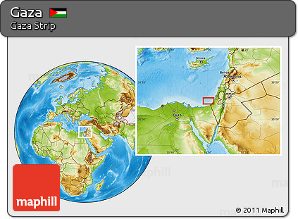 Physical Location Map of Gaza