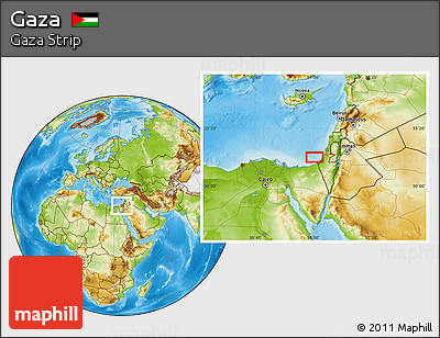 Physical Location Map of Gaza
