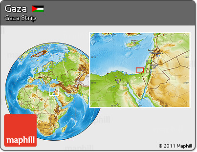 Physical Location Map of Gaza