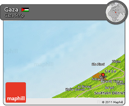 Physical Panoramic Map of Gaza