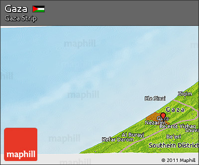 Physical Panoramic Map of Gaza