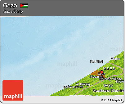 Physical Panoramic Map of Gaza