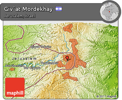 Physical 3D Map of Giv`at Mordekhay