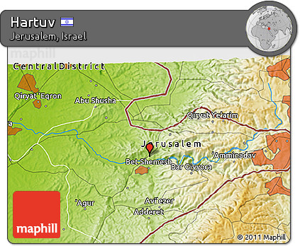 Physical 3D Map of Hartuv