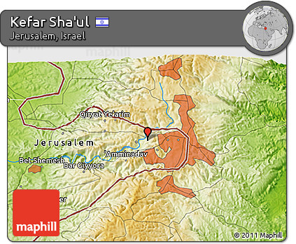 Physical 3D Map of Kefar Sha'ul