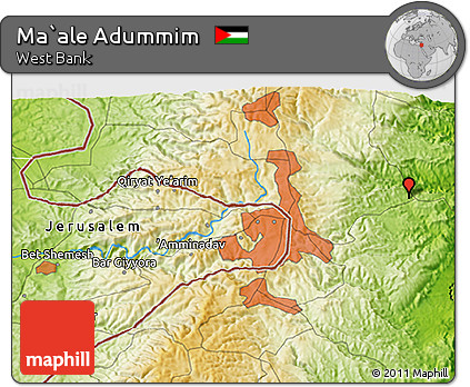 Physical 3D Map of Ma`ale Adummim